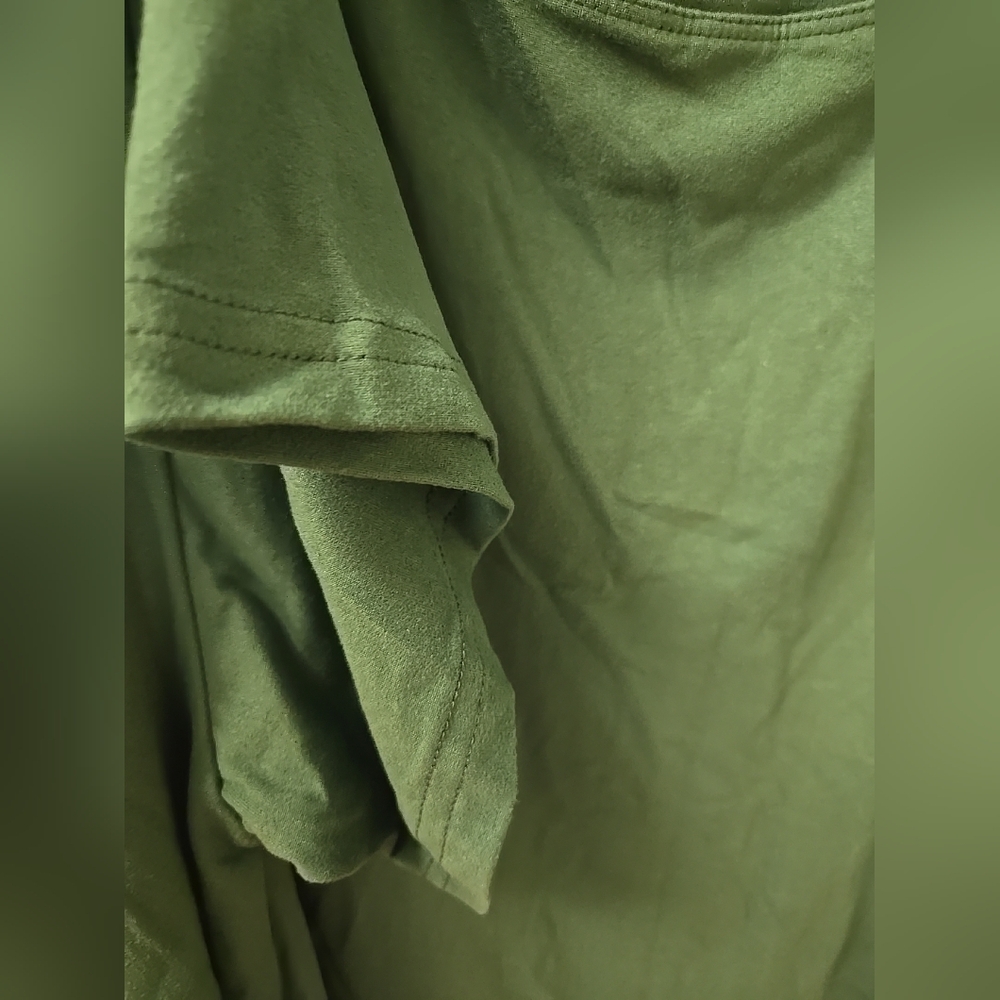 Fringed Short Sleeve Tee - Olive Green - Picture 4 of 8